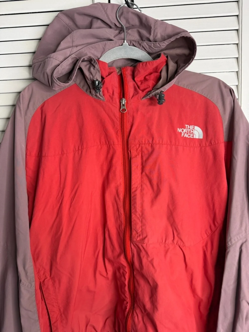 The North Face Jacket Hydrenalite Hooded Windbreaker Red Outdoor Hiking Mens L